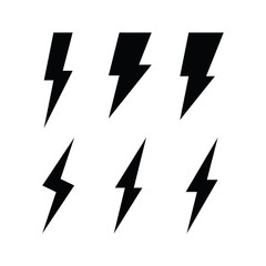 Flash thunderbolt vector icon set. Lightning thunder symbol collection.