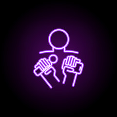 to interview neon icon. Elements of media, press set. Simple icon for websites, web design, mobile app, info graphics