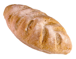 Wheat bread with buckwheat flour isolated on a white background