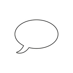 Vector icon of speech bubble. Black outline.