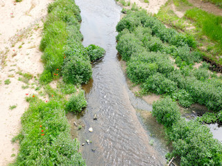 Pequeño río llegando a mar