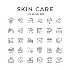 Set line icons of skin care