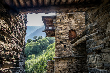 Shatili walled city - inside view
