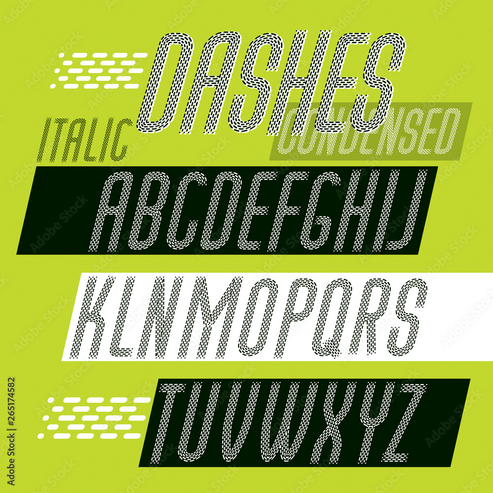 Fototapete vector condensed upper case modern alphabet letters set. rounded bold italic retro font, typescript 