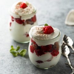Layered cream cheese raspberry dessert