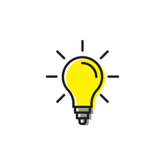 light bulp lamp idea energy symbol icon vector isolated on white