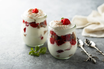 Layered cream cheese raspberry dessert