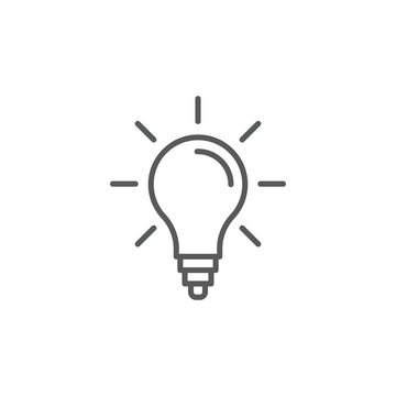 light bulp lamp idea energy symbol icon vector isolated on white