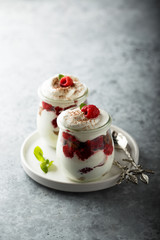 Layered cream cheese raspberry dessert