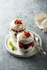 Layered cream cheese raspberry dessert