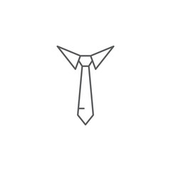 Necktie vector icon, outline vector sign, linear style pictogram isolated on white