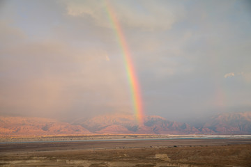 rainbow over the desert