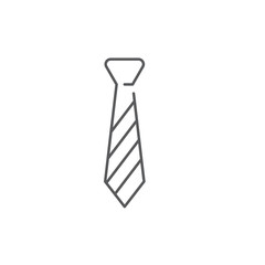 Necktie vector icon, outline vector sign, linear style pictogram isolated on white