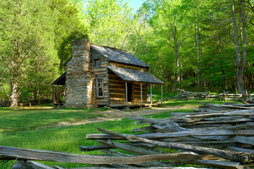 John Oliver's Cabin in Cades Cove of Great Smoky Mountains National Park