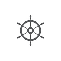 Ship steering wheel vector icon isolated on white background