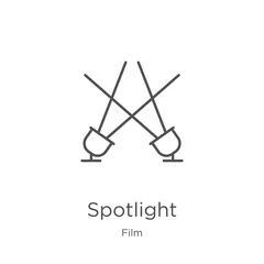 Fotobehang spotlight icon vector from film collection. Thin line spotlight outline icon vector illustration. Outline, thin line spotlight icon for website design and mobile, app development. © MacroOne