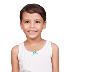 Cute girl smiling looking at camera. 