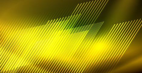 Neon glowing wave, magic energy and light motion background