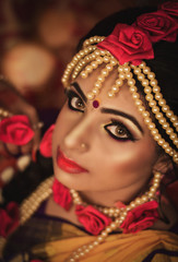 Portrait of attractive indian Hindu bride