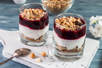 Image with granola and yogurt.