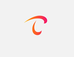 Abstract gradient logo icon letter P and strokes typography for business company