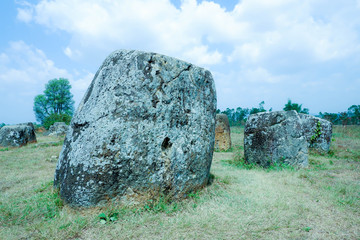 the plain of jars sit1, Phonsavan, province Xieng Khuang in north Lao in southeastasia. - Image