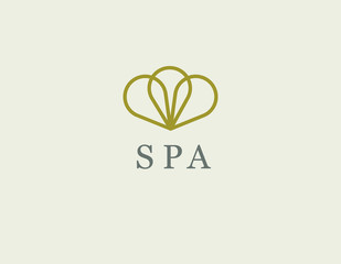 Linear logotype pattern of water drops or oil for a beauty salon or spa