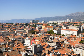 Aerial view of Split city in Croatia