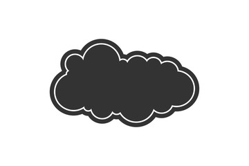 Cloud Icon Logo Flat Line Monochrome Vector Illustration