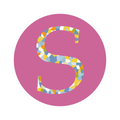 Capital letter S polygon style font initial S uppercase alphabet monogram template illustration