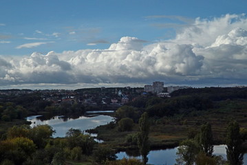 Fototapeta na wymiar panoramic view of lake