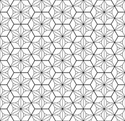 Seamless traditional Japanese geometric ornament .Black and white.