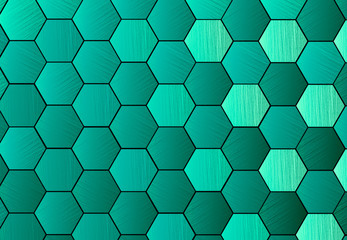 Abstract metal background. Geometric hexagons.