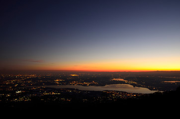 sunset over the city