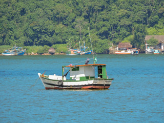 Fototapeta na wymiar Green Fishing Boat