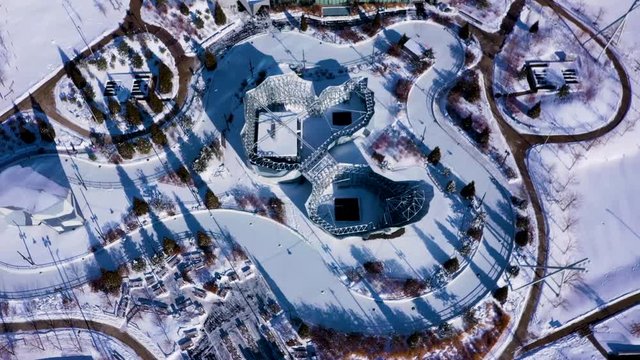 Aerial view of Daley Park in Chicago