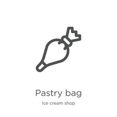 pastry bag icon vector from ice cream shop collection. Thin line pastry bag outline icon vector illustration. Outline, thin line pastry bag icon for website design and mobile, app development.