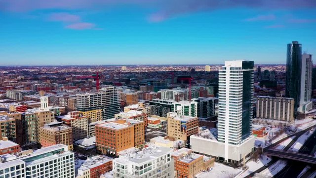 Aerial Chicago - West Downtown