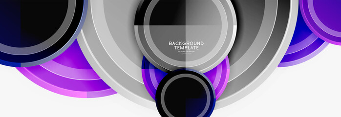 Circle geometric abstract background template for web banner, business presentation, branding, wallpaper