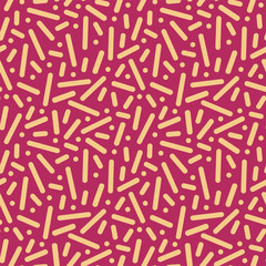 Vector trendy seamless striped pattern - memphis style, fashion 80 - 90s. Red vintage background 