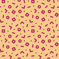 Vector seamless trendy pattern - memphis design, fashion 80 - 90s. Geometric vintage background