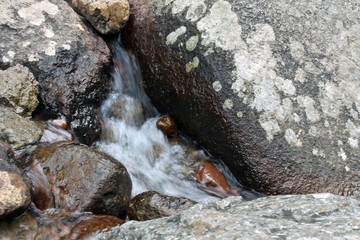 water flowing in the rocks