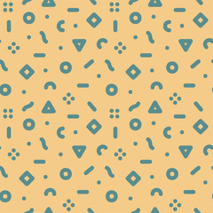Vector geometric seamless trendy pattern - memphis design, fashion 80 - 90s. Decorative vintage background