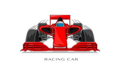 Foto op Canvas Racing sport car with driver linear illustration © marynaionova