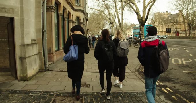 Oxford England Street Teens Walking