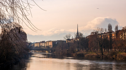 Naklejka premium Turin River View