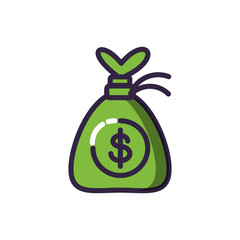 money bag isolated icon