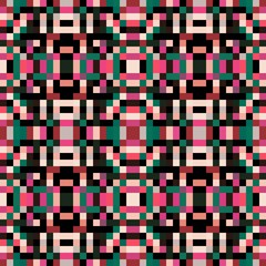 Fototapeta premium seamless pixel pattern mosaic. abstract background with squares can be used for wallpaper, fabric, textile or clothing design.