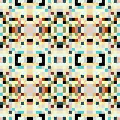 seamless pixel pattern mosaic. abstract background with squares can be used for wallpaper, fabric, textile or clothing design.