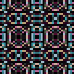 seamless pixel pattern mosaic. abstract background with squares can be used for wallpaper, fabric, textile or clothing design.